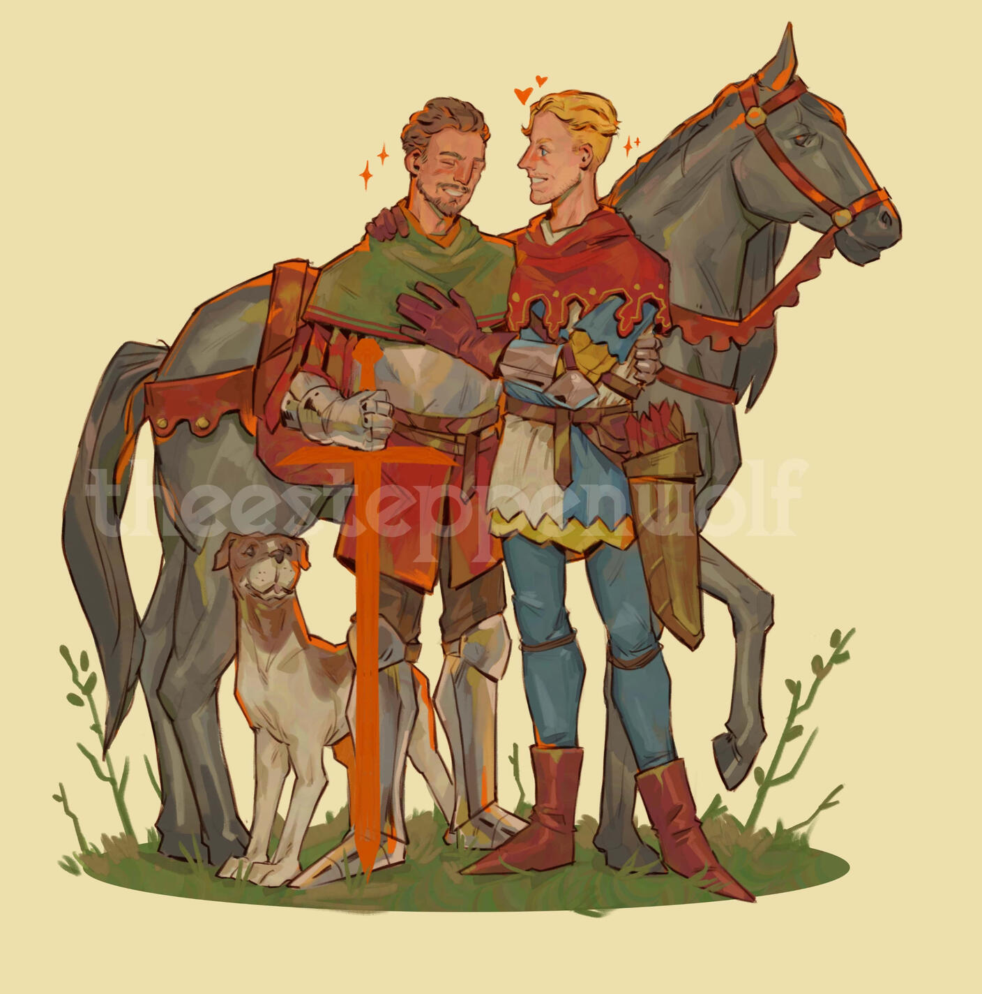 full body rendered lineart